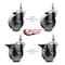 Service Caster 4 Inch Semi Steel 10 MM Threaded Stem Caster Set 2 Brakes SCC SCC-TS20S414-SSS-M1015-2-PLB-2 - alternate 5